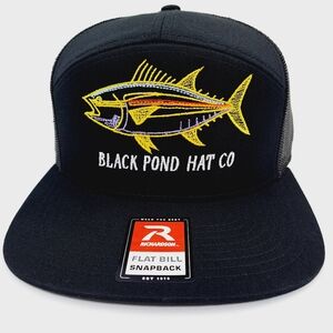 Black Pond Hat Co. Richardson 7 Panel Flat Bill Trucker Mesh Snapback